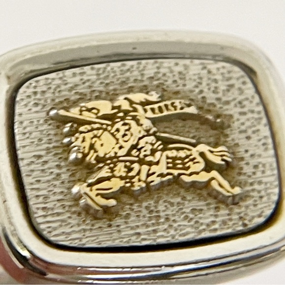 Burberry knight logo silver and gold cufflinks vintage - Picture 3 of 8